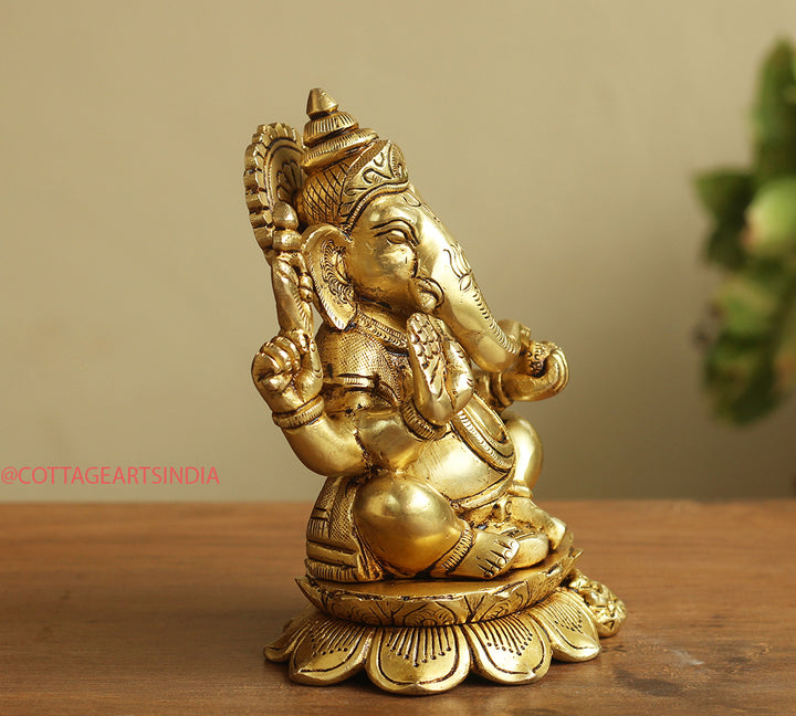 Brass Ganesh Laxmi Saraswati  6"