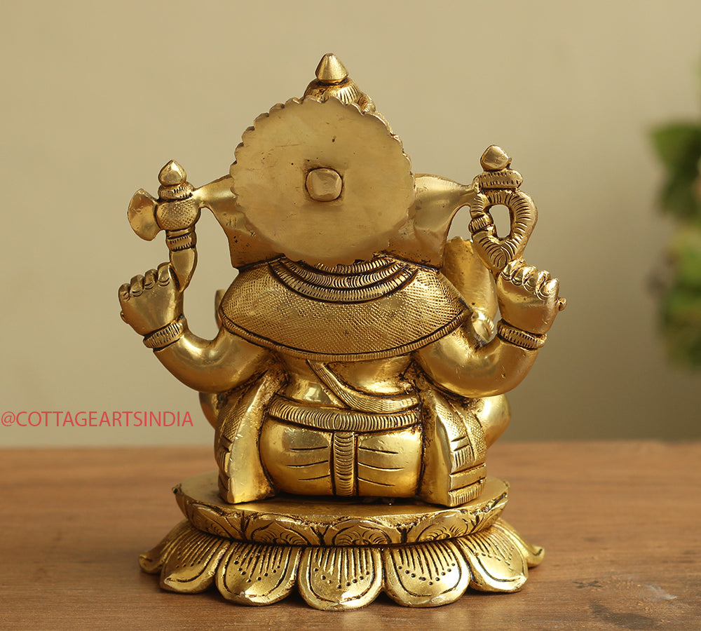 Brass Ganesh Laxmi Saraswati  6"