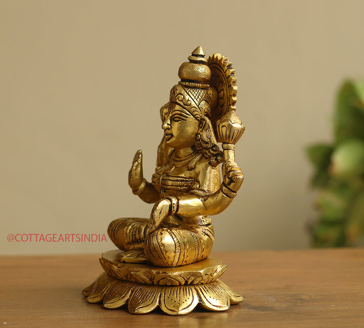 Brass Ganesh Laxmi Saraswati  6"