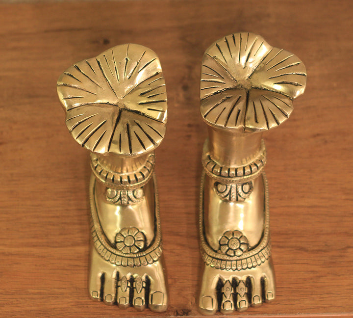 Brass Divine Feet Goddess Lakshmi -Pair