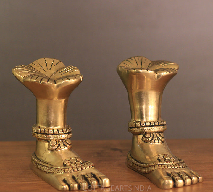 Brass Divine Feet Goddess Lakshmi -Pair