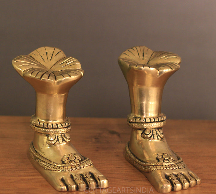 Brass Divine Feet Goddess Lakshmi -Pair