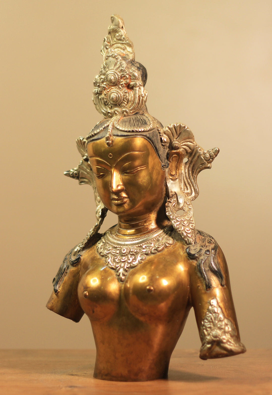 Brass Tara Bust Copper Finish