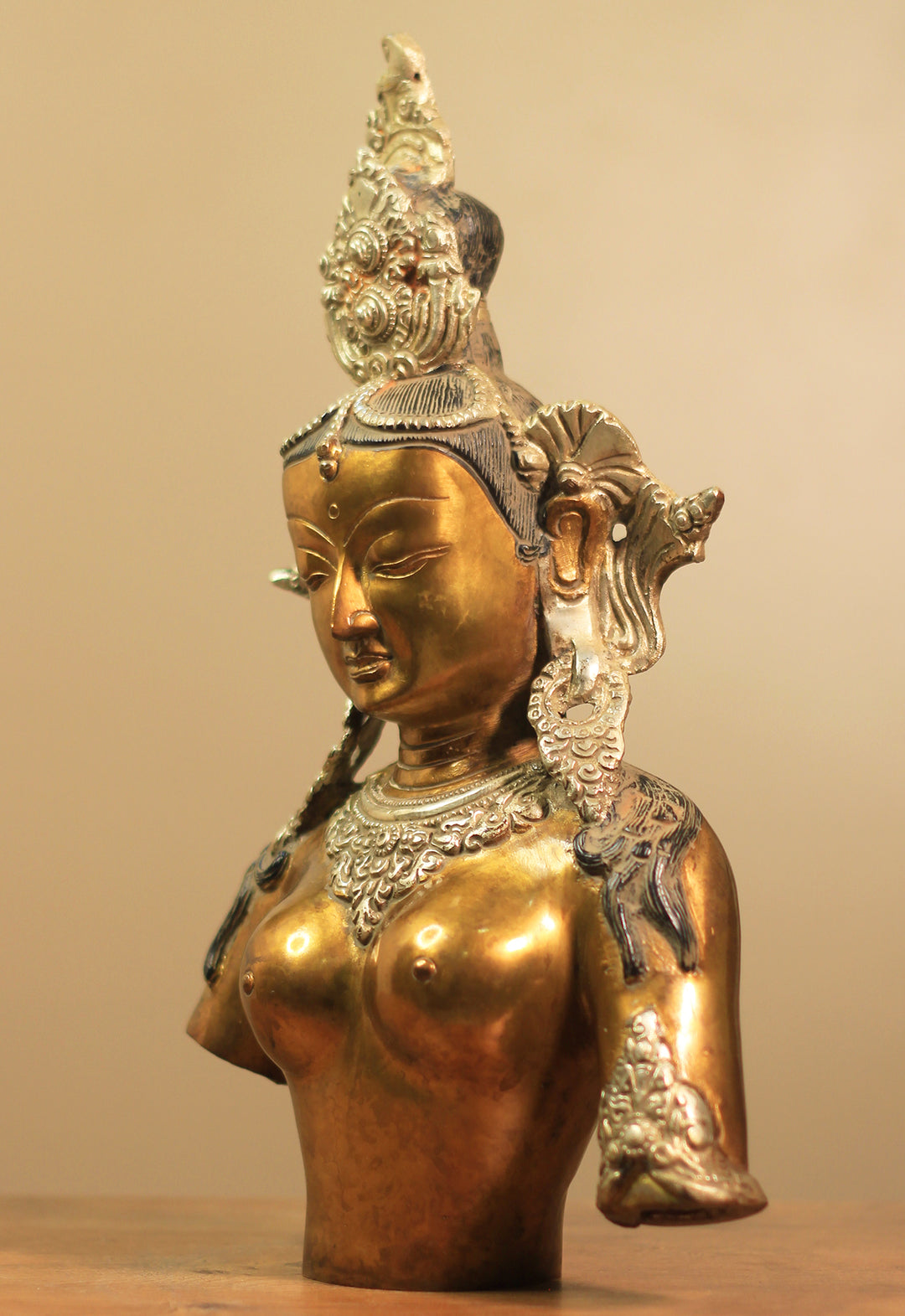 Brass Tara Bust Copper Finish