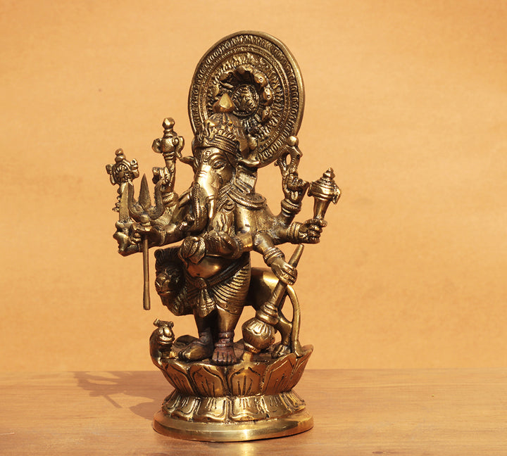 Shubh Drishti Ganesh Ganesh With Lion 9"