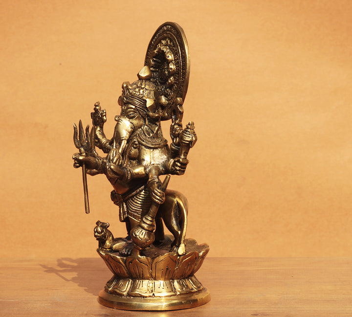 Shubh Drishti Ganesh Ganesh With Lion 9"