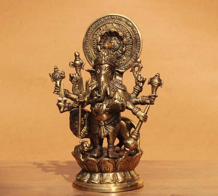 Shubh Drishti Ganesh Ganesh With Lion 9"