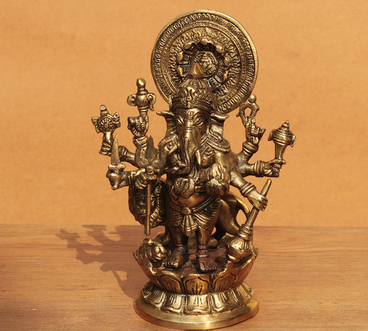 Shubh Drishti Ganesh Ganesh With Lion 9"