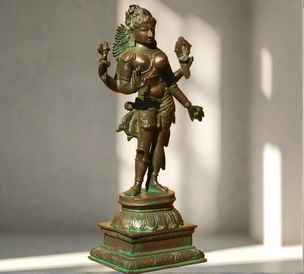 Brass Ardhanarishvara  Bronze Finish 13"