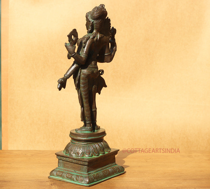 Brass Ardhanarishvara  Bronze Finish 13"