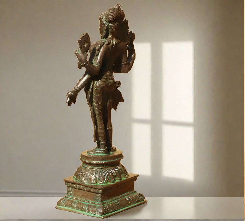 Brass Ardhanarishvara  Bronze Finish 13"