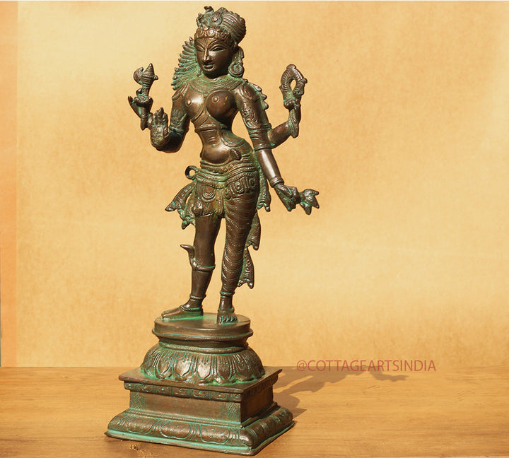 Brass Ardhanarishvara  Bronze Finish 13"