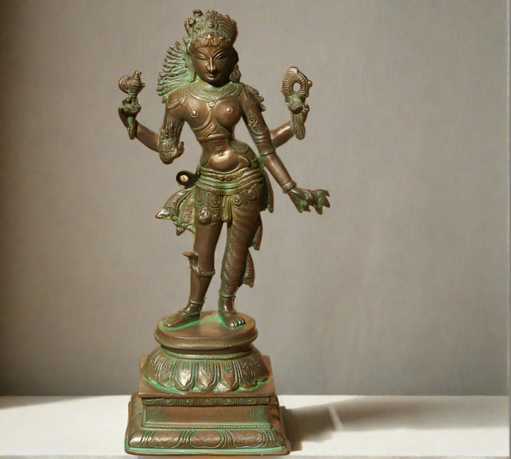 Brass Ardhanarishvara  Bronze Finish 13"