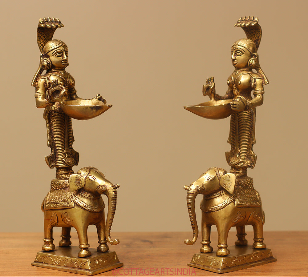 Brass Deep Laxmi on Elephant