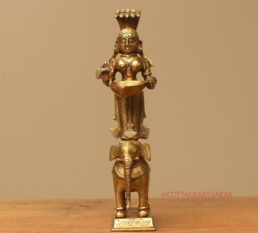 Brass Deep Laxmi on Elephant