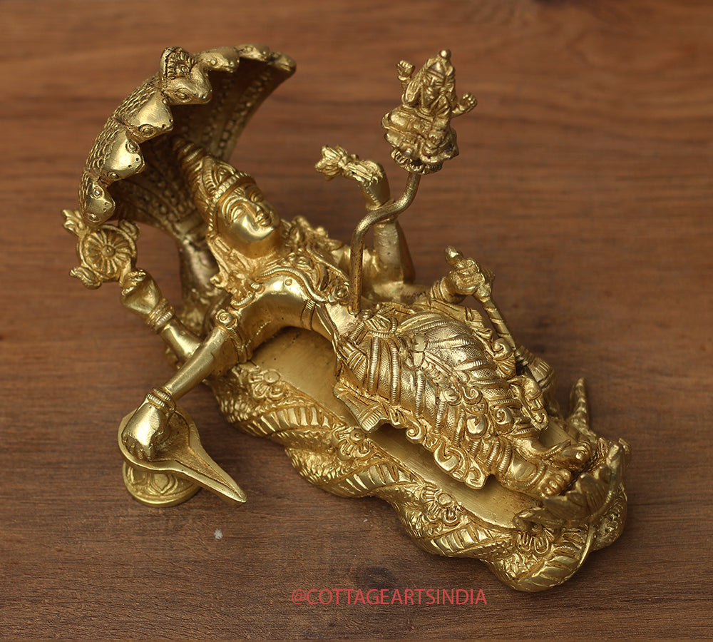 Brass Vishnu Narayan Ananta Shayana with Brahma