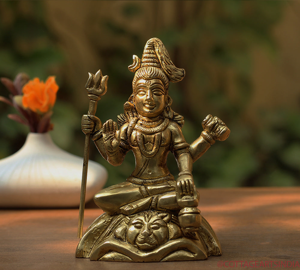 Brass Shiva Sitting 4.5"