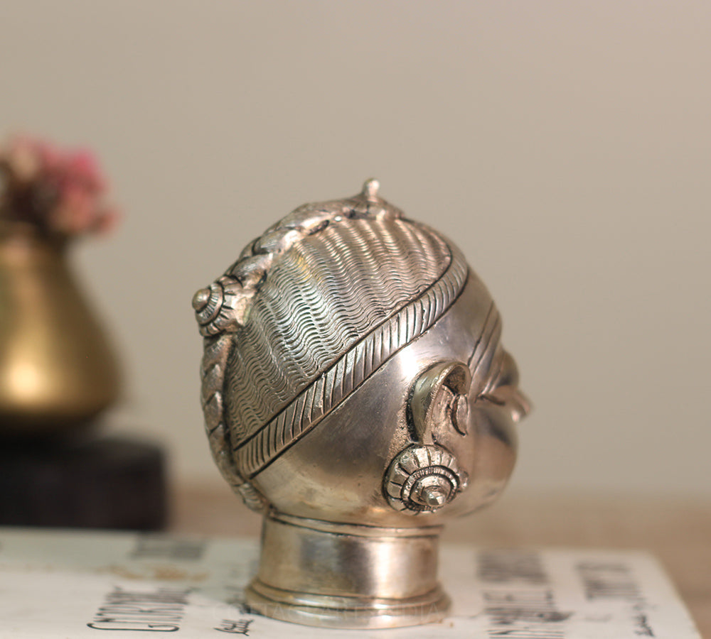 Brass Gauri Head Fine Antique Siver