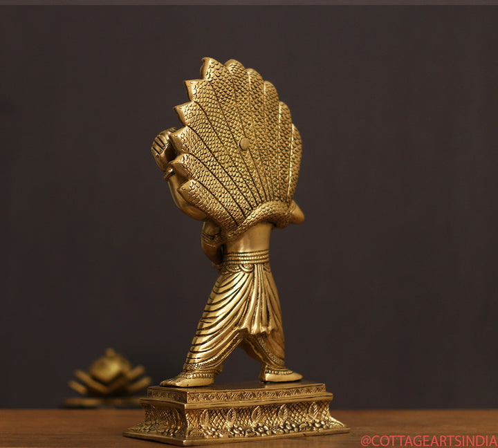 Brass Narasimha/ Lion Head God 11.5"