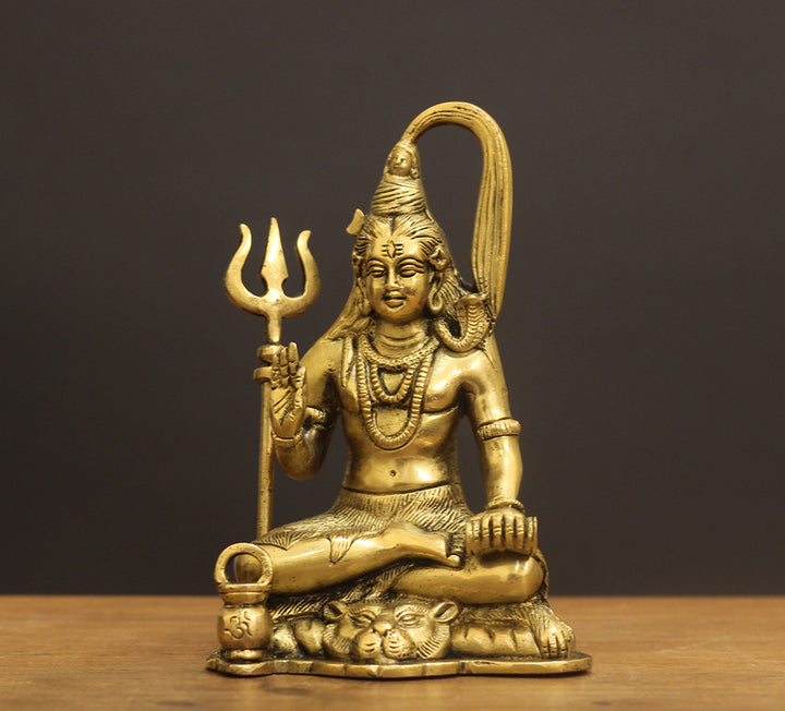 Brass Shiva Sitting 7"