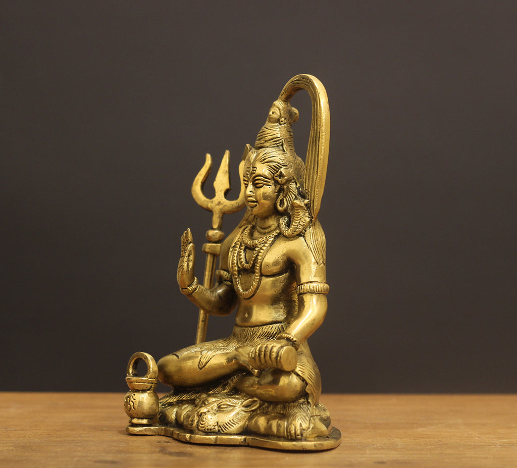 Brass Shiva Sitting 7"