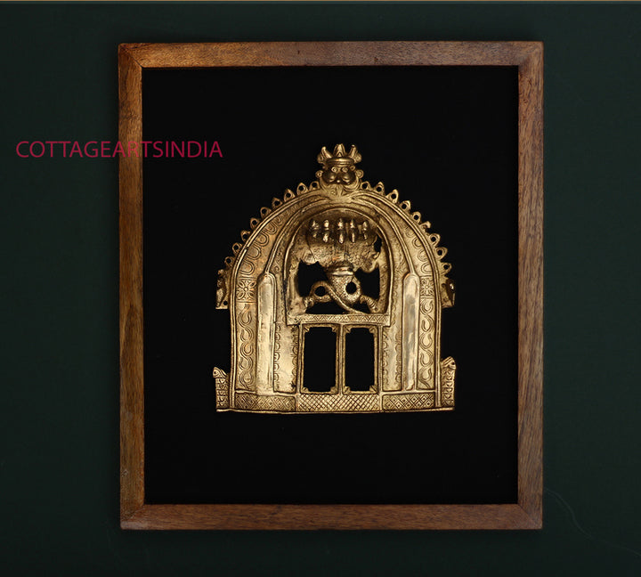 Wooden Frame With Brass Prabhawali