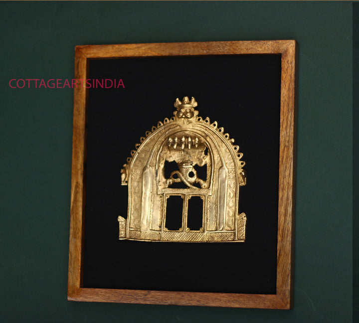 Wooden Frame With Brass Prabhawali