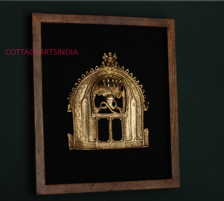 Wooden Frame With Brass Prabhawali