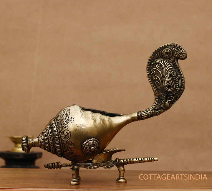 Brass  Shanhka /Conch on Stand