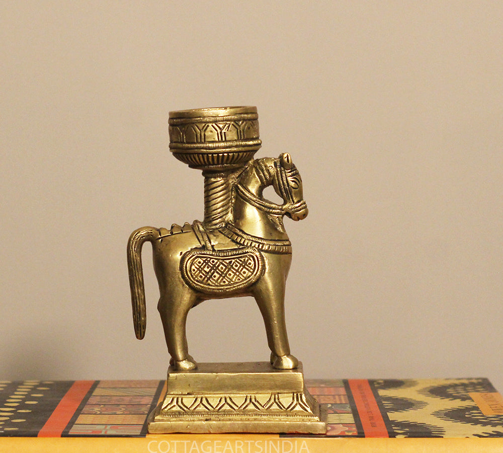 Brass Horse Candle Stand