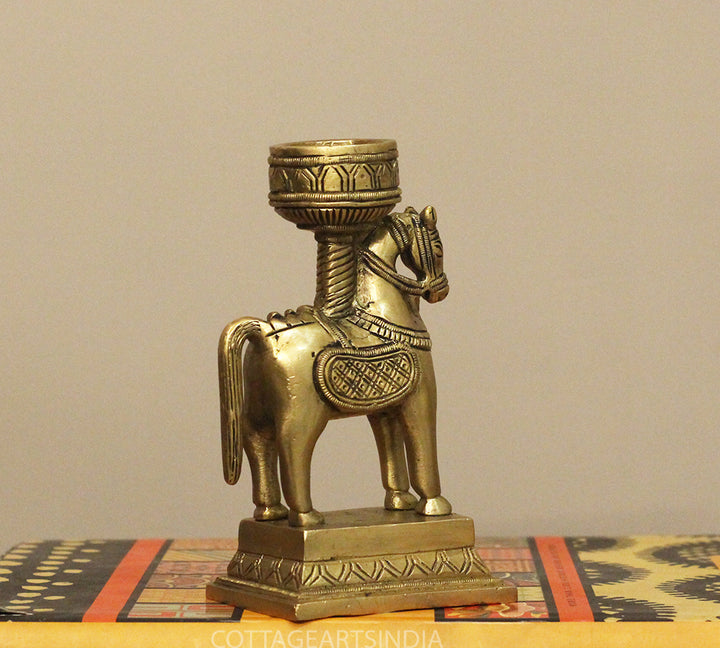 Brass Horse Candle Stand