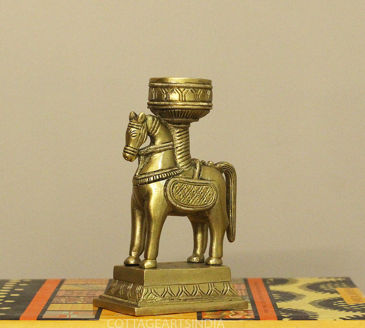 Brass Horse Candle Stand