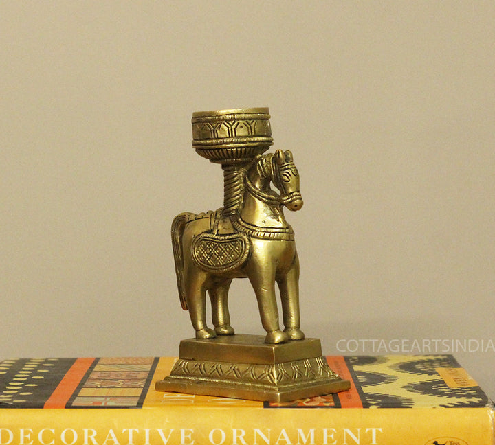 Brass Horse Candle Stand