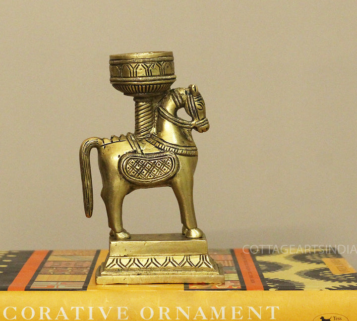 Brass Horse Candle Stand