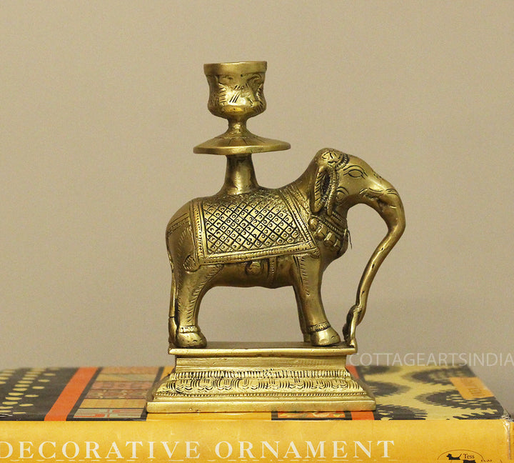 Brass Elephant Candle Stand