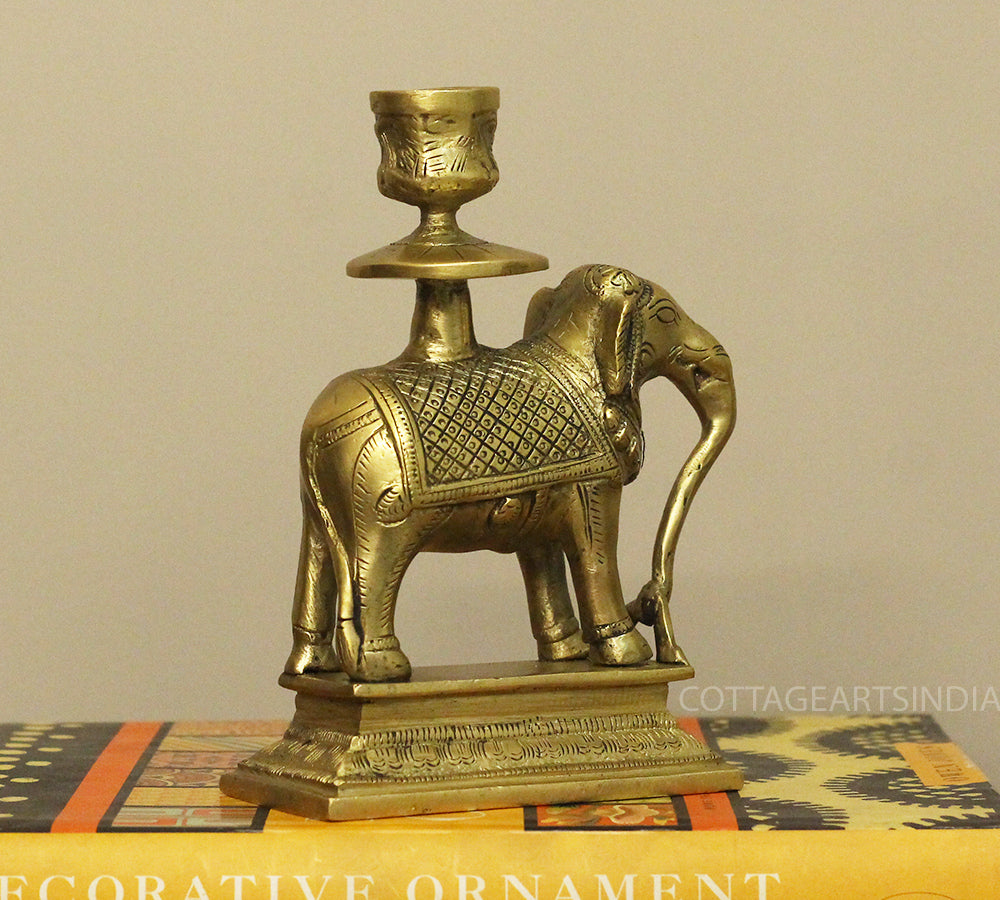 Brass Elephant Candle Stand