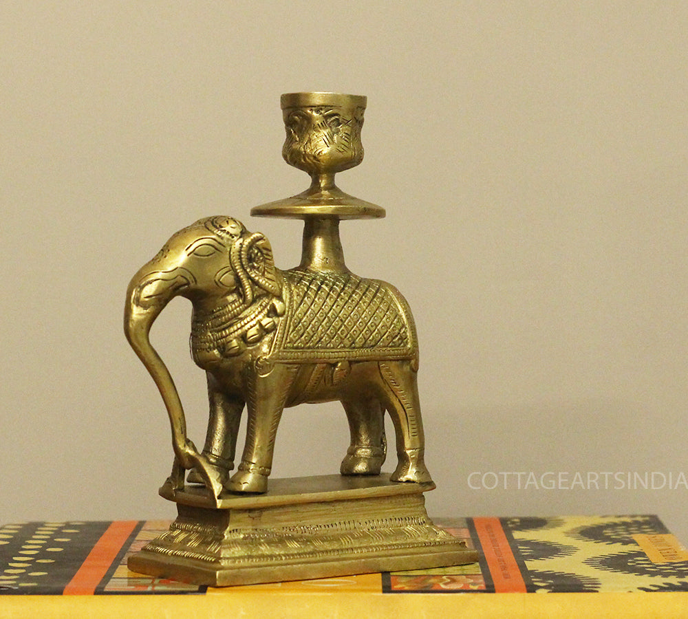 Brass Elephant Candle Stand