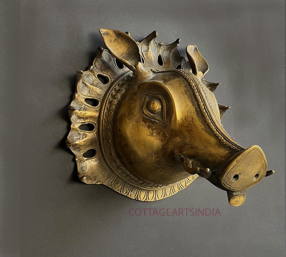 Brass Vintage Finish Varaha Mask