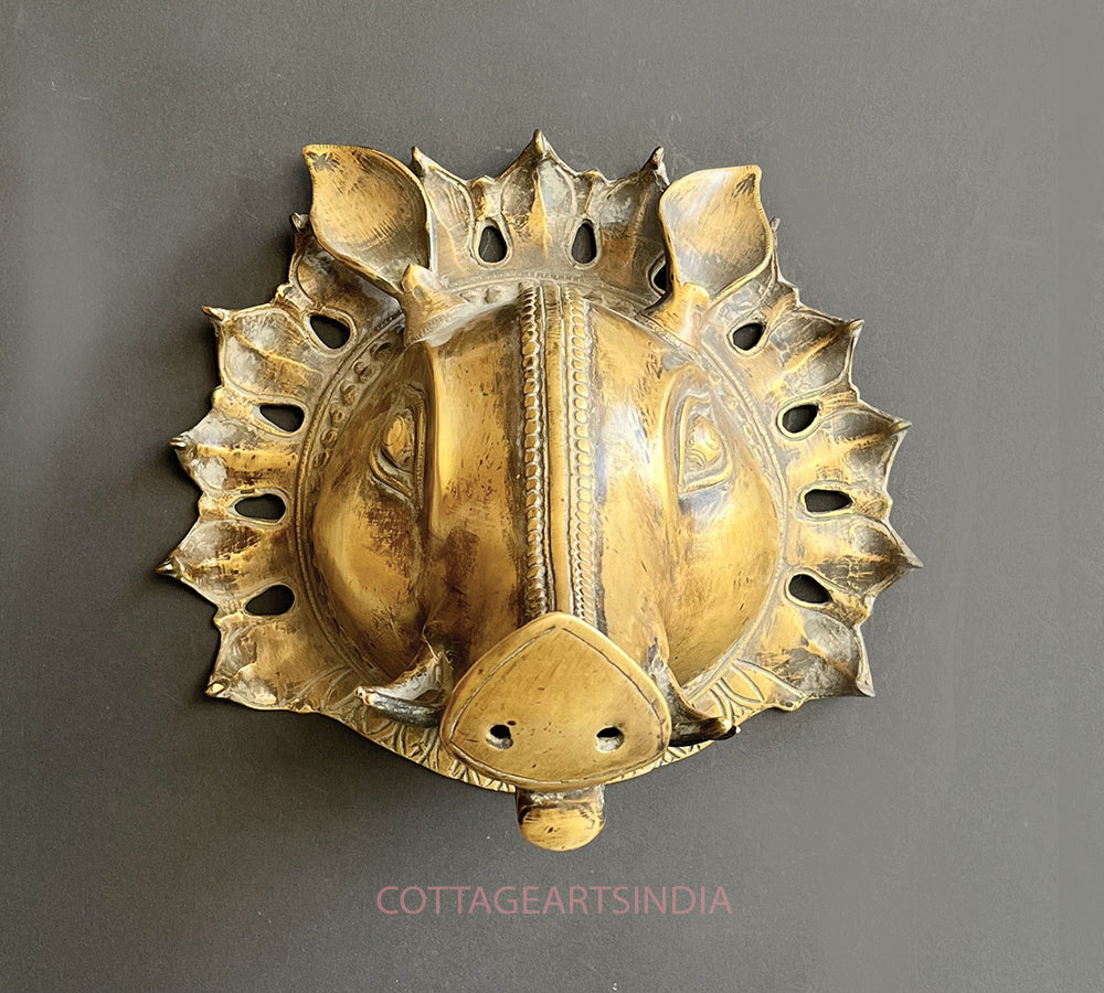 Brass Vintage Finish Varaha Mask