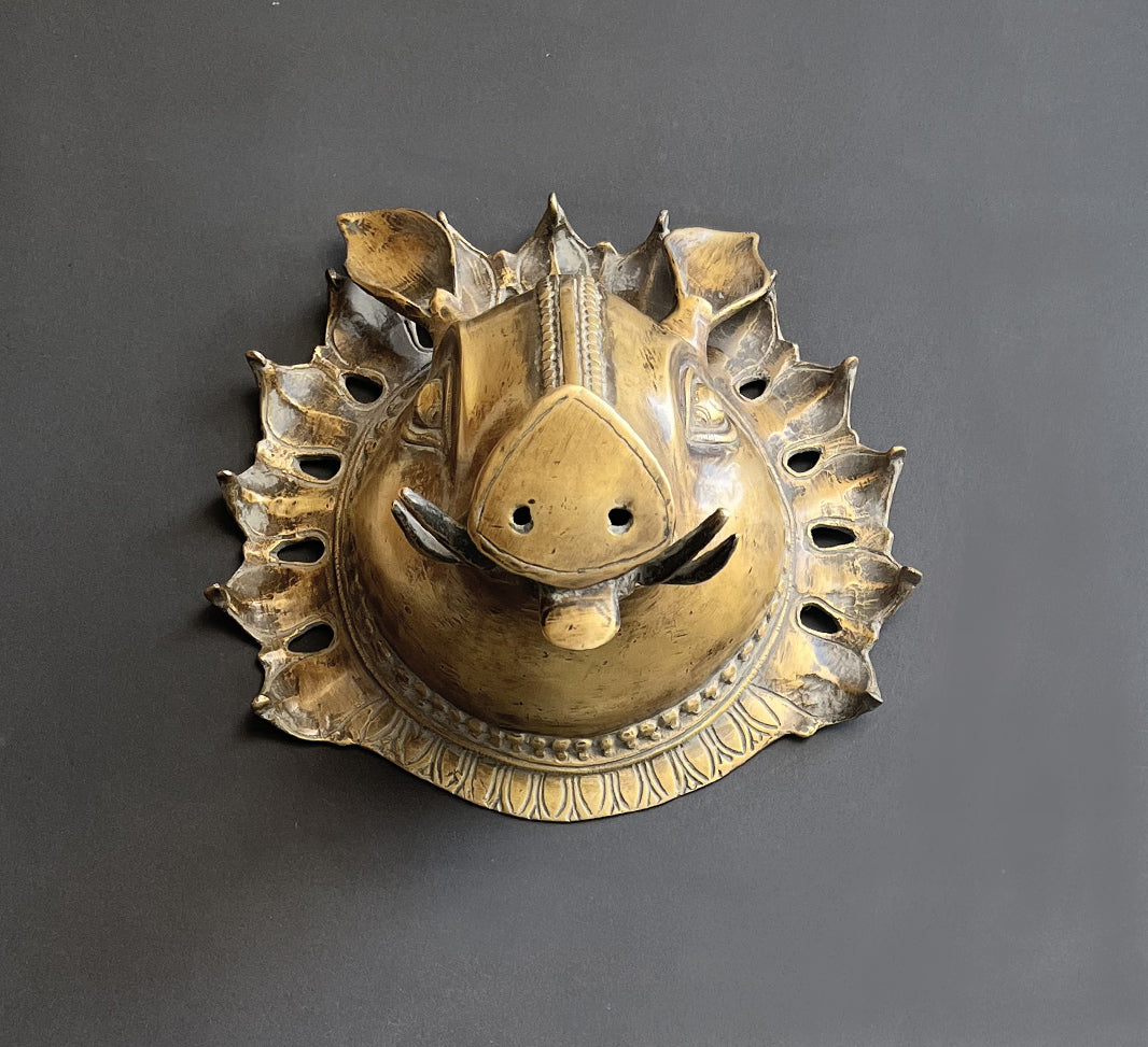 Brass Vintage Finish Varaha Mask