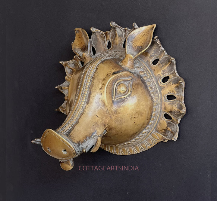 Brass Antique Finish Varaha Mask