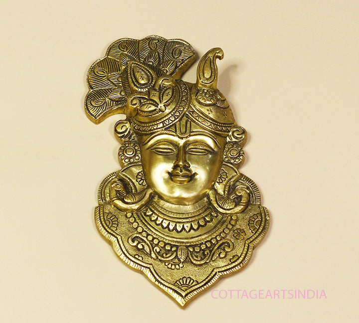 Brass Krishna Mask Wall Hanging