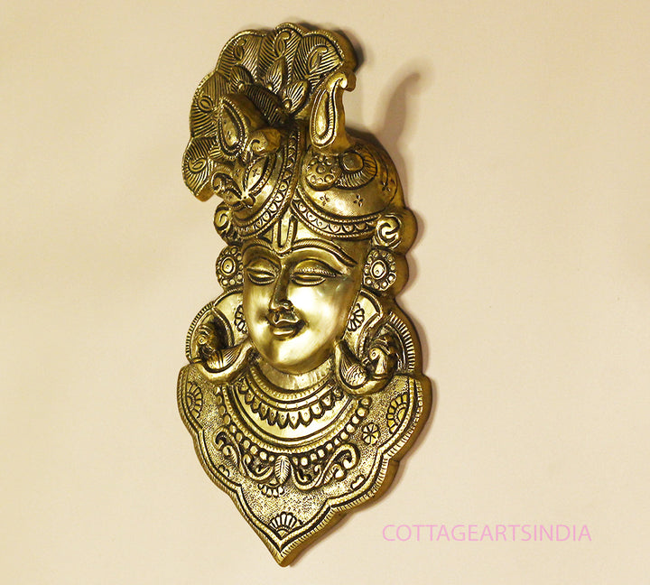 Brass Krishna Mask Wall Hanging