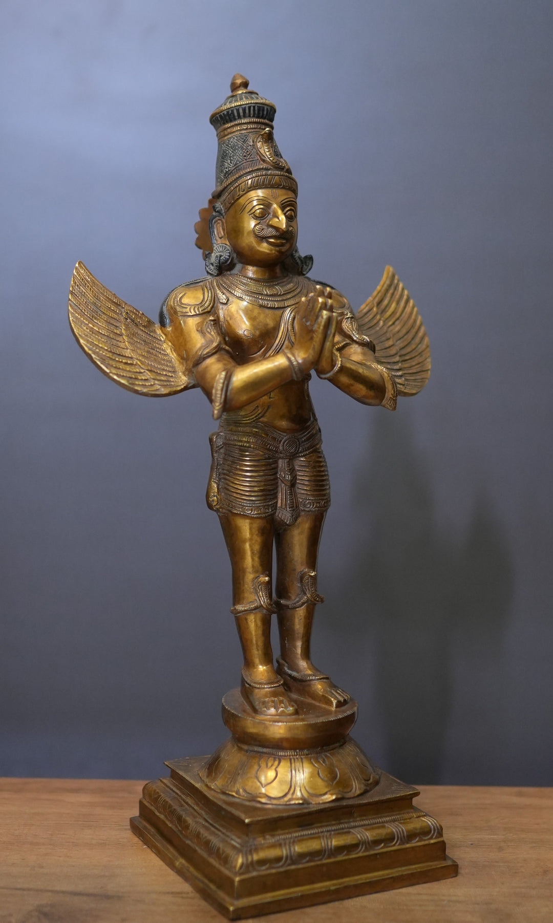 Brass Garuda Standing  Antique Gold 25"