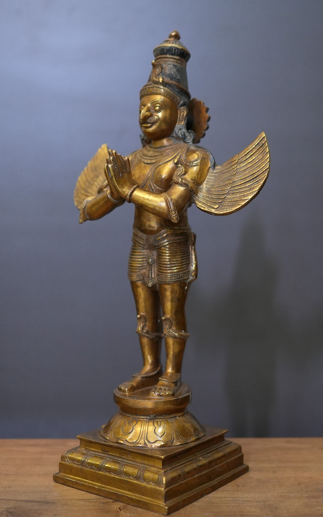 Brass Garuda Standing  Antique Gold 25"