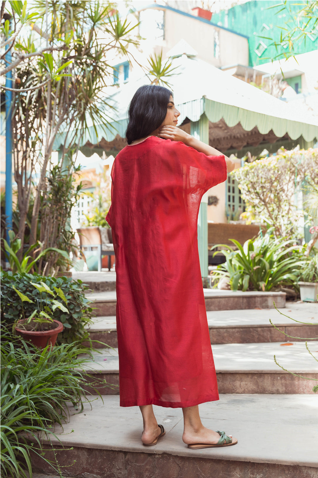 Cecilia Red Kaftan Dress