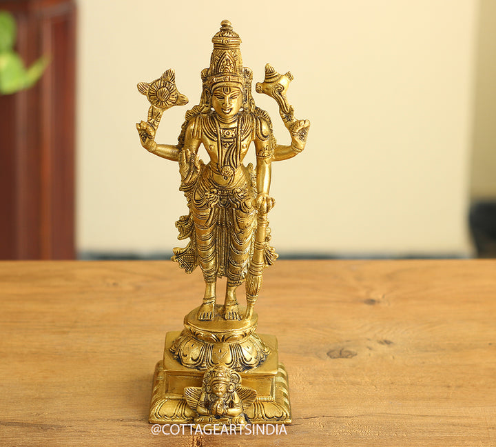 Brass Vishnu 9"