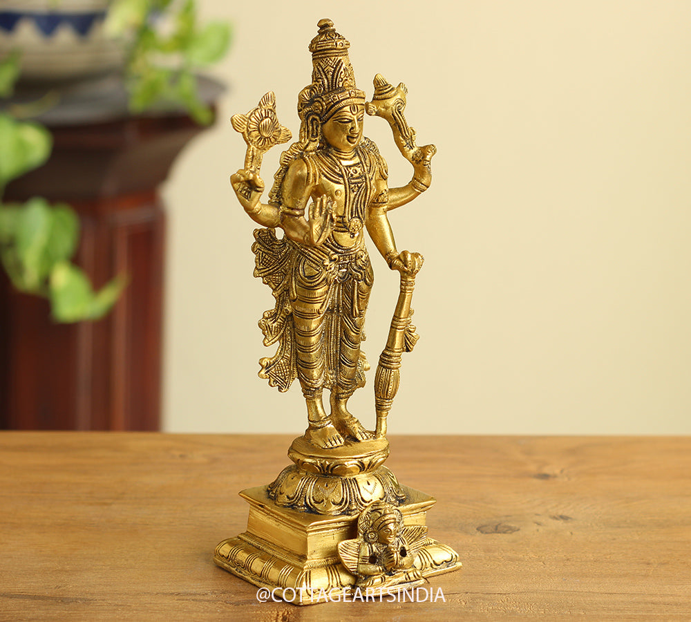 Brass Vishnu 9"