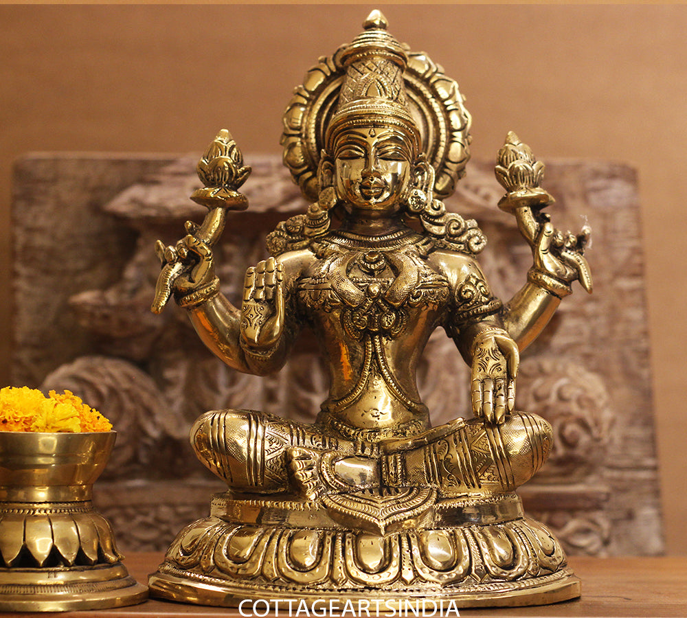 Brass Laxmi Sitting 10.5 inches