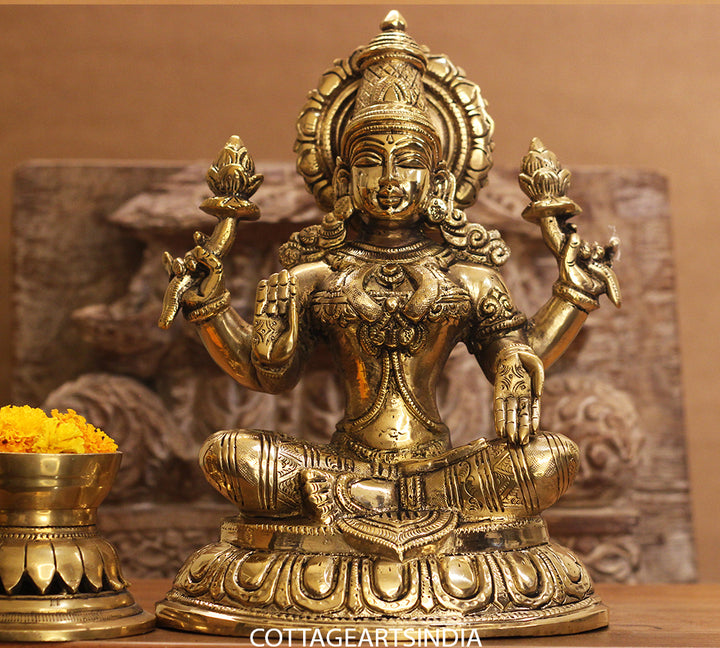 Brass Laxmi Sitting 10.5 inches